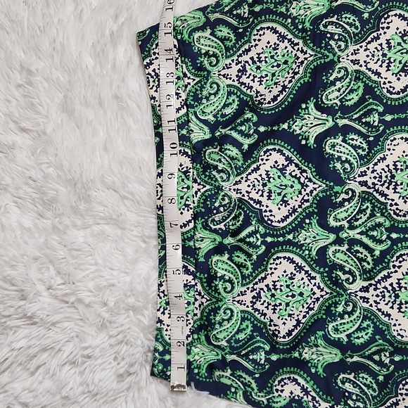 J. Crew no. 2 pencil skirt Paisley ornamental design in blue and green size 2 - Picture 8 of 9